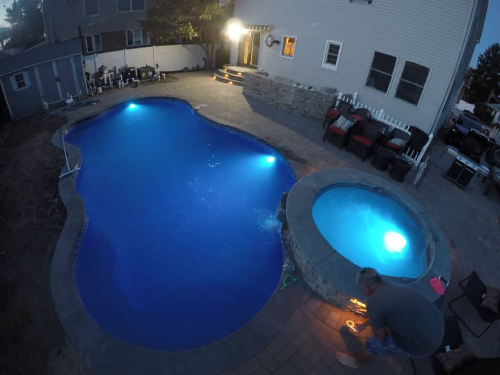 Freeform Pool and Spa with LED Lighting