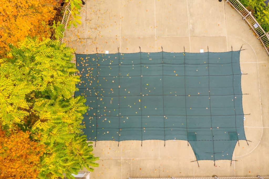 birds eye view of properly closed pool