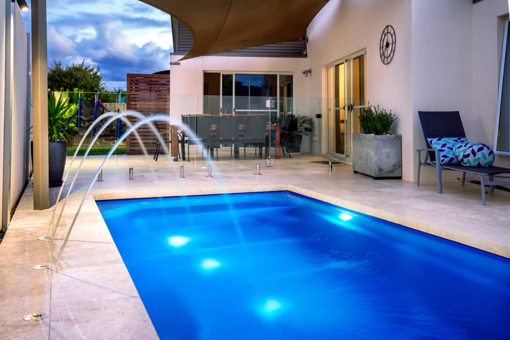 pool exterior with bubbler